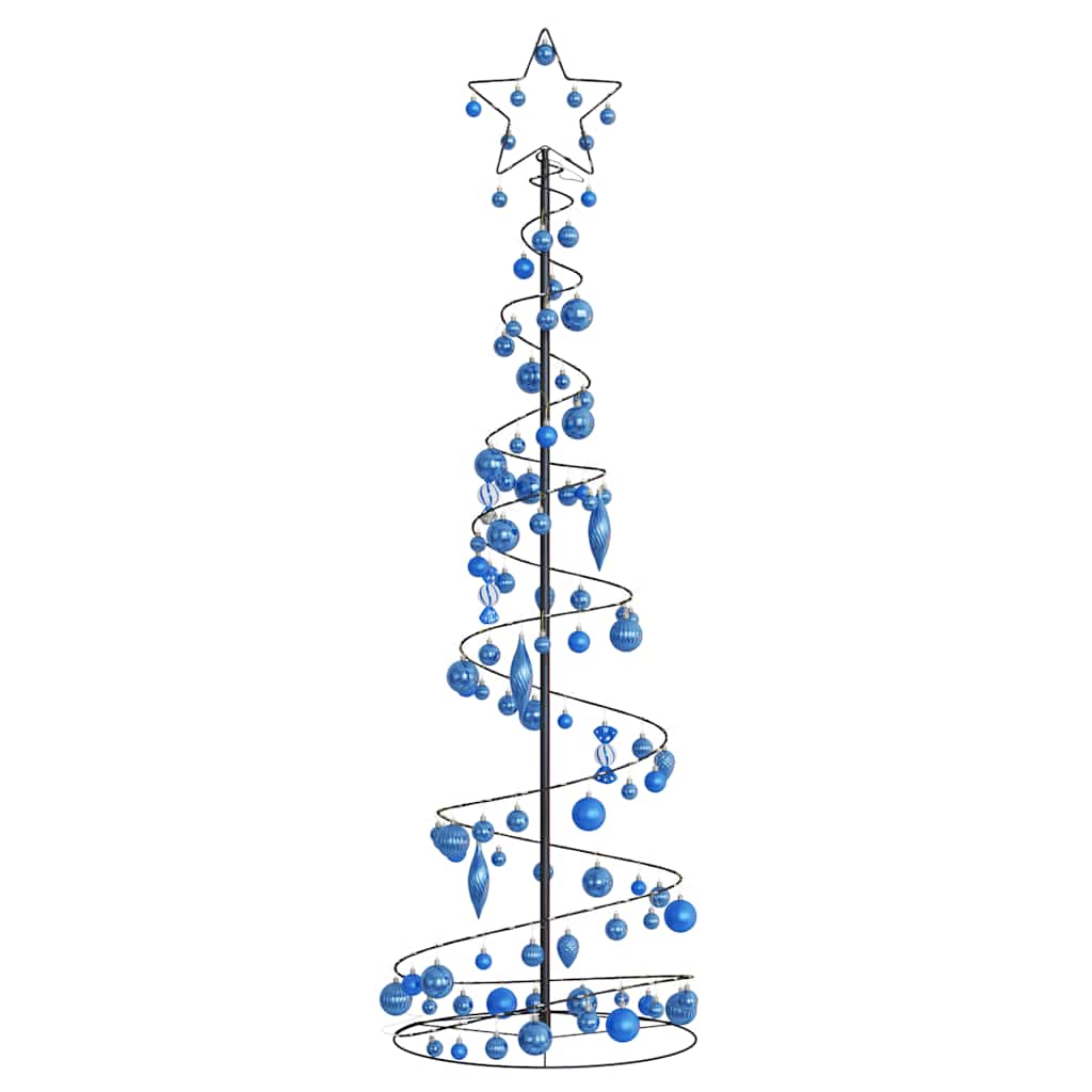 Albero di Natale a LED con Palline 120 LED Bianco Caldo 180 cm 3318582