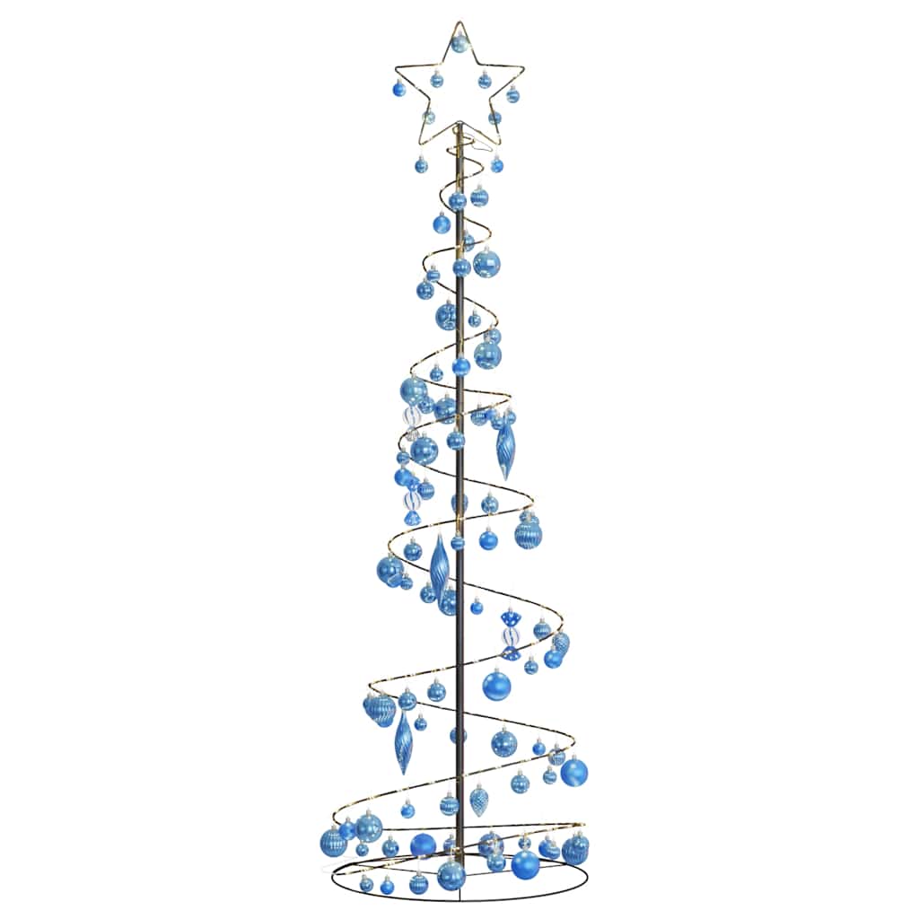 Albero di Natale a LED con Palline 120 LED Bianco Caldo 180 cm 3318582