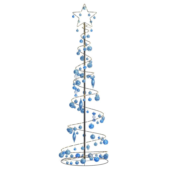 Albero di Natale a LED con Palline 120 LED Bianco Caldo 180 cm 3318582