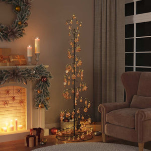 Albero di Natale a LED con Palline 120 LED Bianco Caldo 180 cm 3318584