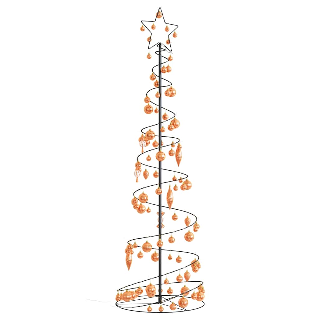 Albero di Natale a LED con Palline 120 LED Bianco Caldo 180 cm 3318584