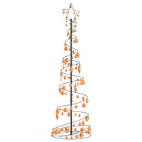 Albero di Natale a LED con Palline 120 LED Bianco Caldo 180 cm 3318584