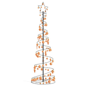 Albero di Natale a LED con Palline 120 LED Bianco Caldo 180 cm 3318584