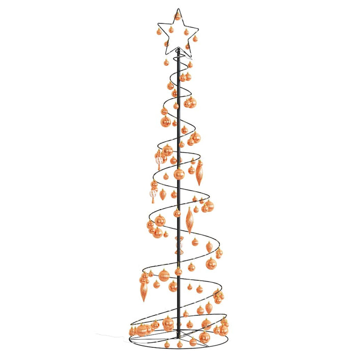 Albero di Natale a LED con Palline 120 LED Bianco Caldo 180 cm 3318584