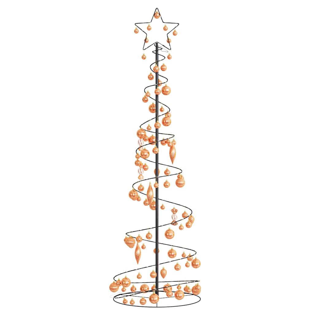 Albero di Natale a LED con Palline 120 LED Bianco Caldo 180 cm 3318584