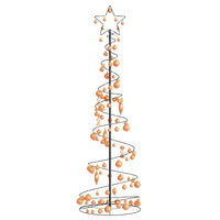 Albero di Natale a LED con Palline 120 LED Bianco Caldo 180 cm 3318584