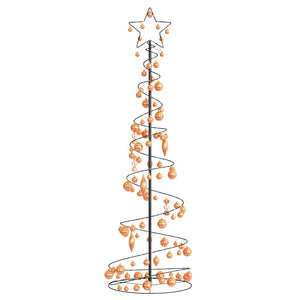 Albero di Natale a LED con Palline 120 LED Bianco Caldo 180 cm 3318584