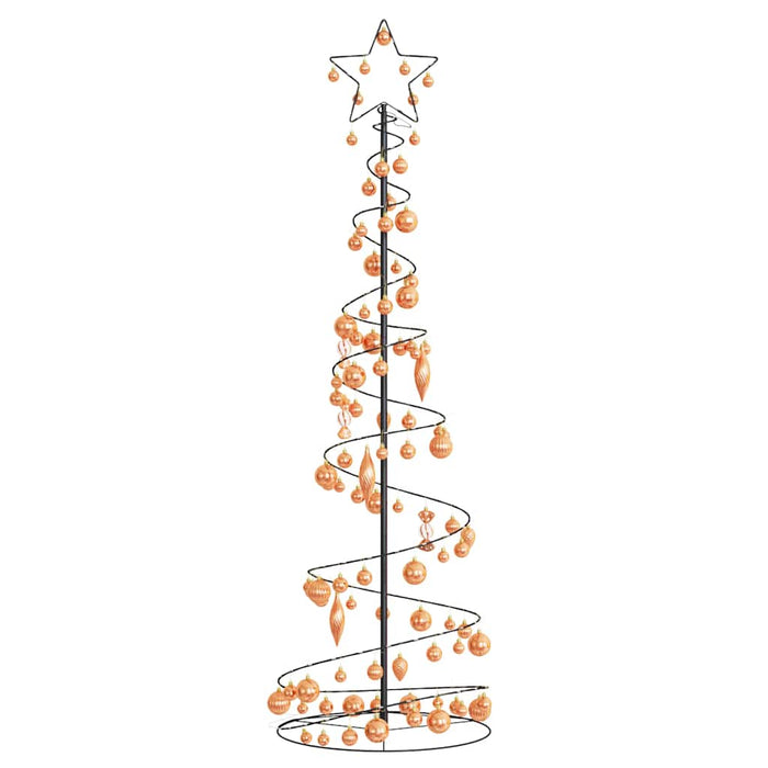 Albero di Natale a LED con Palline 120 LED Bianco Caldo 180 cm 3318584