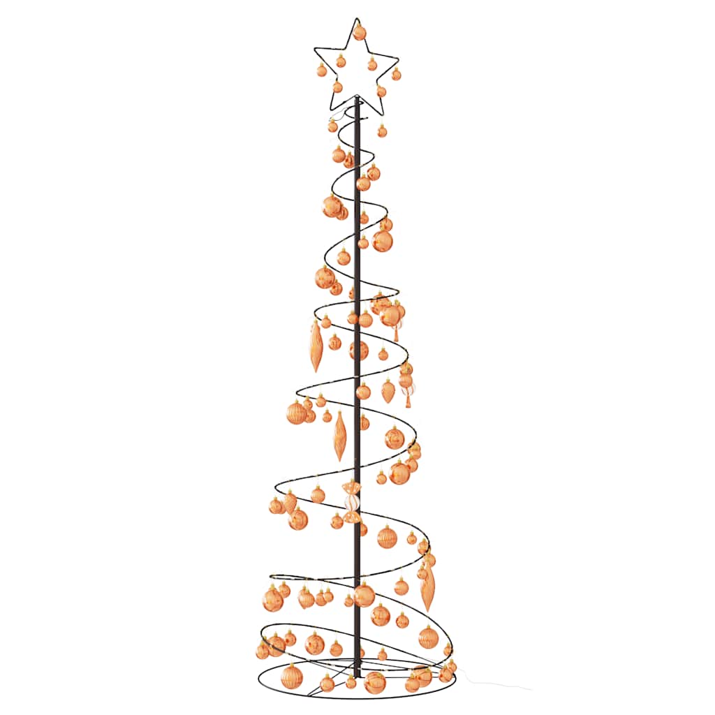Albero di Natale a LED con Palline 120 LED Bianco Caldo 180 cm 3318584