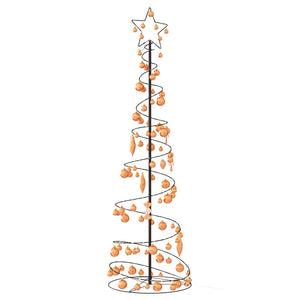 Albero di Natale a LED con Palline 120 LED Bianco Caldo 180 cm 3318584