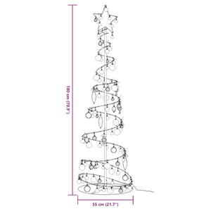 Albero di Natale a LED con Palline 120 LED Bianco Caldo 180 cm 3318584