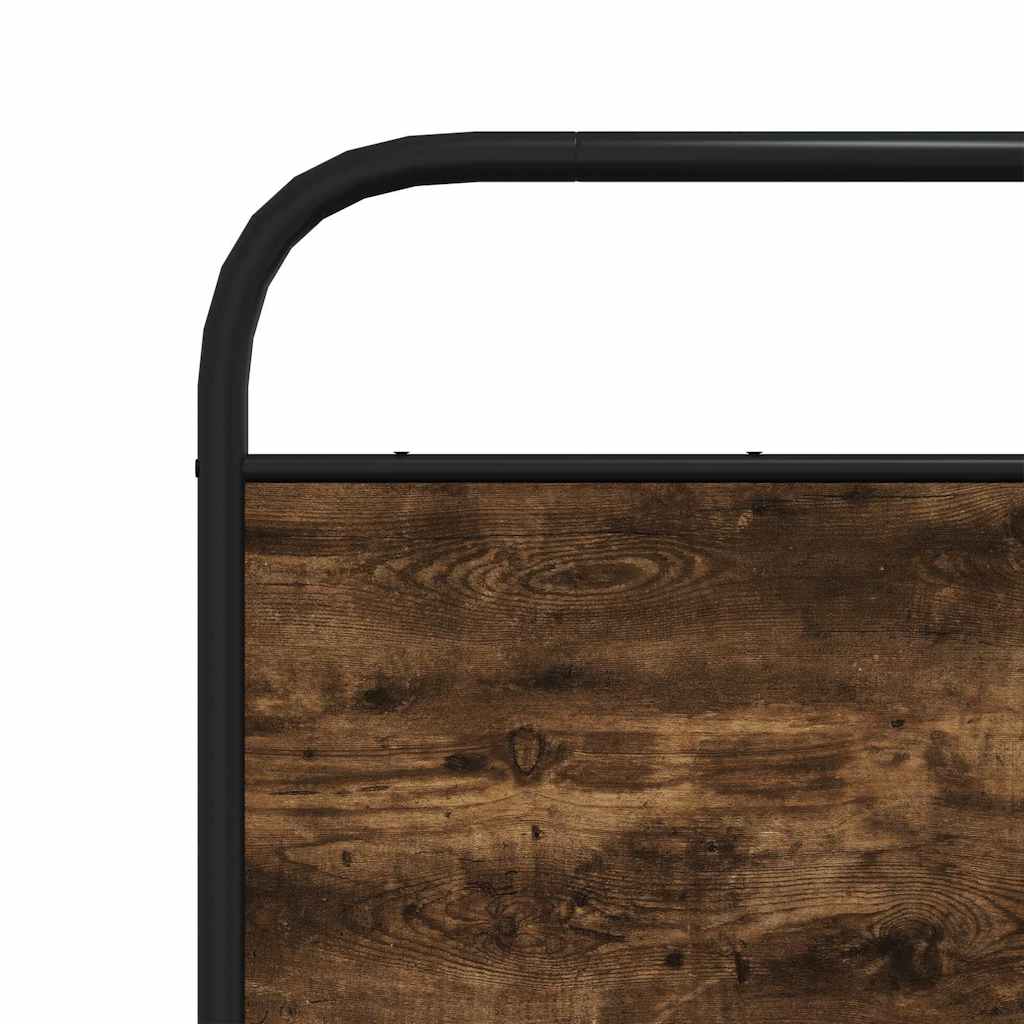 vidaXL Giroletto senza Materaso in Metallo Rovere Fumo 193x203 cm