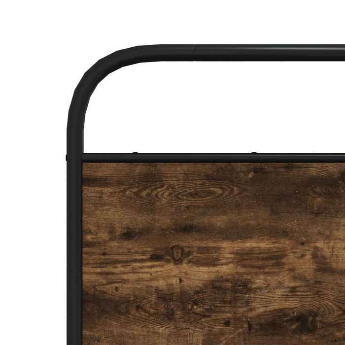 vidaXL Giroletto senza Materaso in Metallo Rovere Fumo 193x203 cm