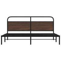 vidaXL Giroletto senza Materaso in Metallo Rovere Marrone 180x200 cm