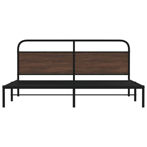 vidaXL Giroletto senza Materaso in Metallo Rovere Marrone 180x200 cm