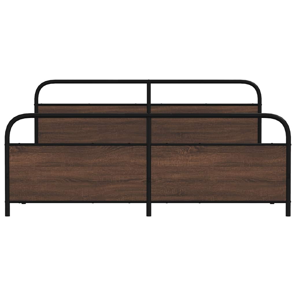 vidaXL Giroletto senza Materaso in Metallo Rovere Marrone 200x200 cm