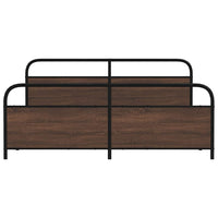 vidaXL Giroletto senza Materaso in Metallo Rovere Marrone 200x200 cm