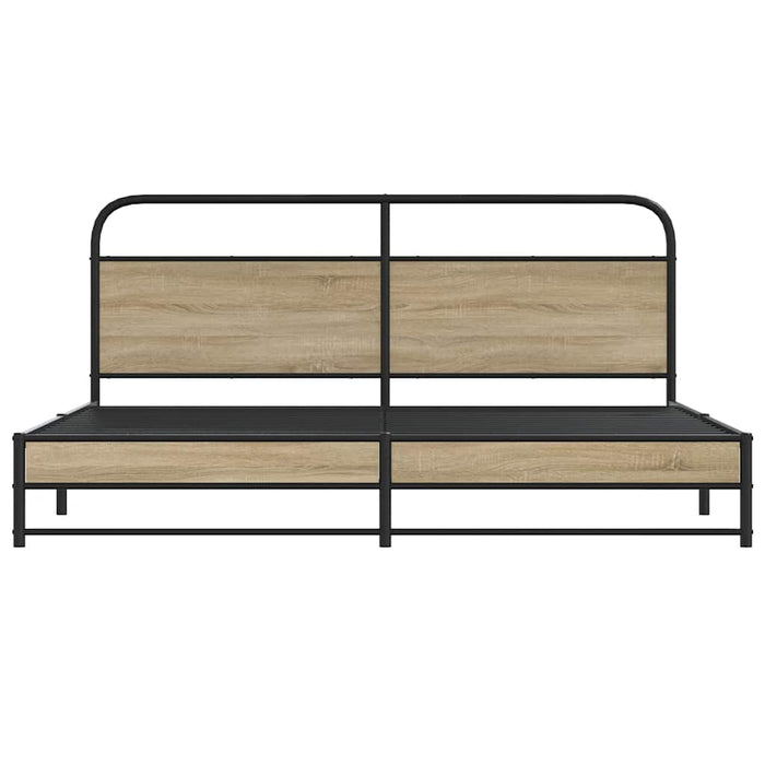 Giroletto senza Materasso in Metallo-Struttura Letto Rovere Fumo 200x200 cm 746320