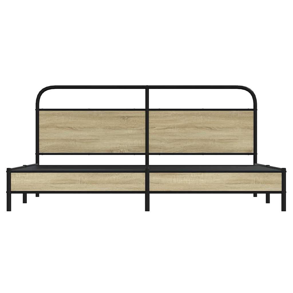 Giroletto senza Materasso in Metallo-Struttura Letto Rovere Sonoma 193x203 cm 930407