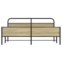 vidaXL Giroletto senza Materaso in Metallo Rovere Sonoma 180x200 cm