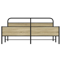 vidaXL Giroletto senza Materaso in Metallo Rovere Sonoma 183x213 cm