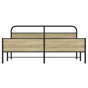 vidaXL Giroletto senza Materaso in Metallo Rovere Sonoma 193x203 cm