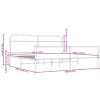 Giroletto senza Materasso in Metallo-Struttura Letto Rovere Marrone 193x203 cm 491515