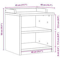 Panca da Corridoio SANDNES 45x40x50 cm Legno Massello di Pino 4010442
