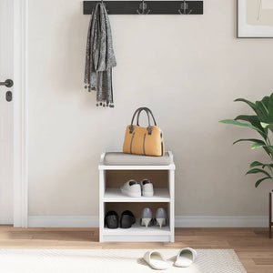 Panca da Corridoio SANDNES Bianca 45x40x50 cm in Legno di Pino 4010444