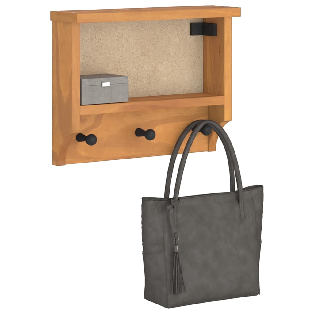 Appendiabiti da Parete SANDNES 45x12x35 cm in Legno di Pino 4010451