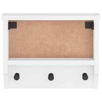 vidaXL Appendiabiti da Parete SANDNES Bianco 45x12x35 cm Legno di Pino