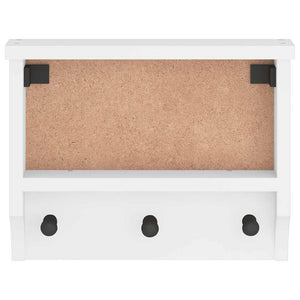 vidaXL Appendiabiti da Parete SANDNES Bianco 45x12x35 cm Legno di Pino