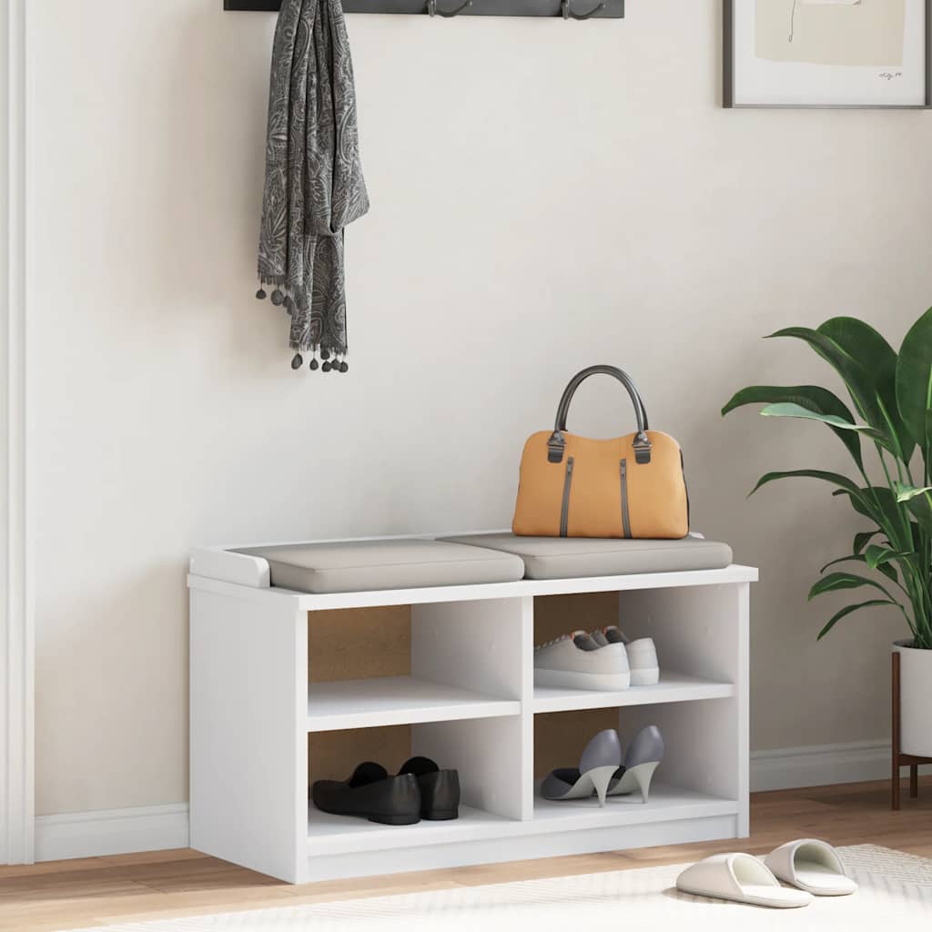 vidaXL Panca da Corridoio SANDNES Bianca 87x40x50 cm in Legno di Pino