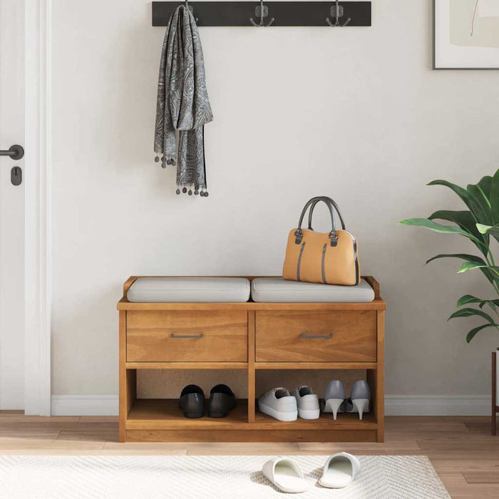 Panca da Corridoio SANDNES 87x40x50 cm Legno Massello di Pino 4010460