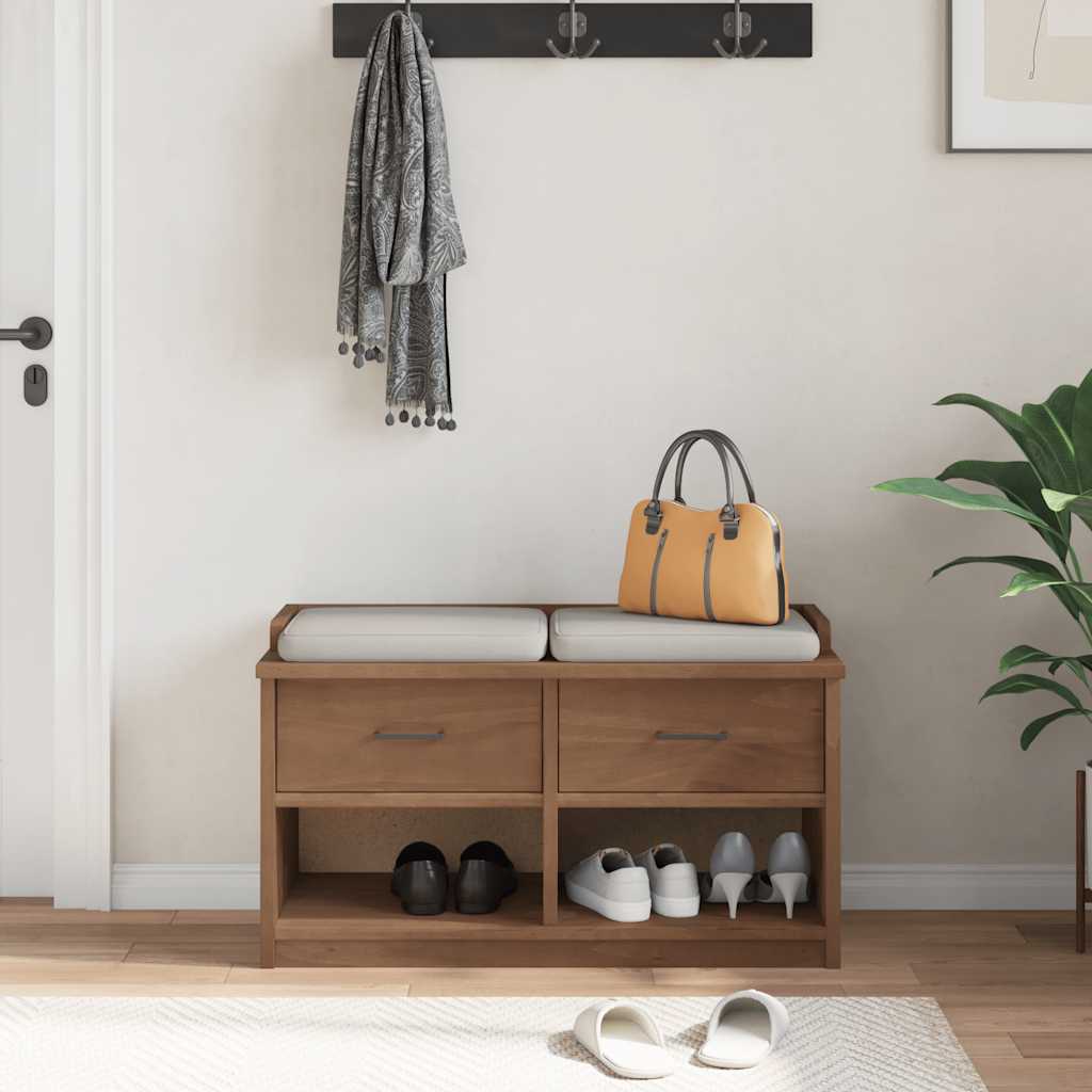 Panca da Corridoio SANDNES 87x40x50 cm Legno Massello di Pino 4010461