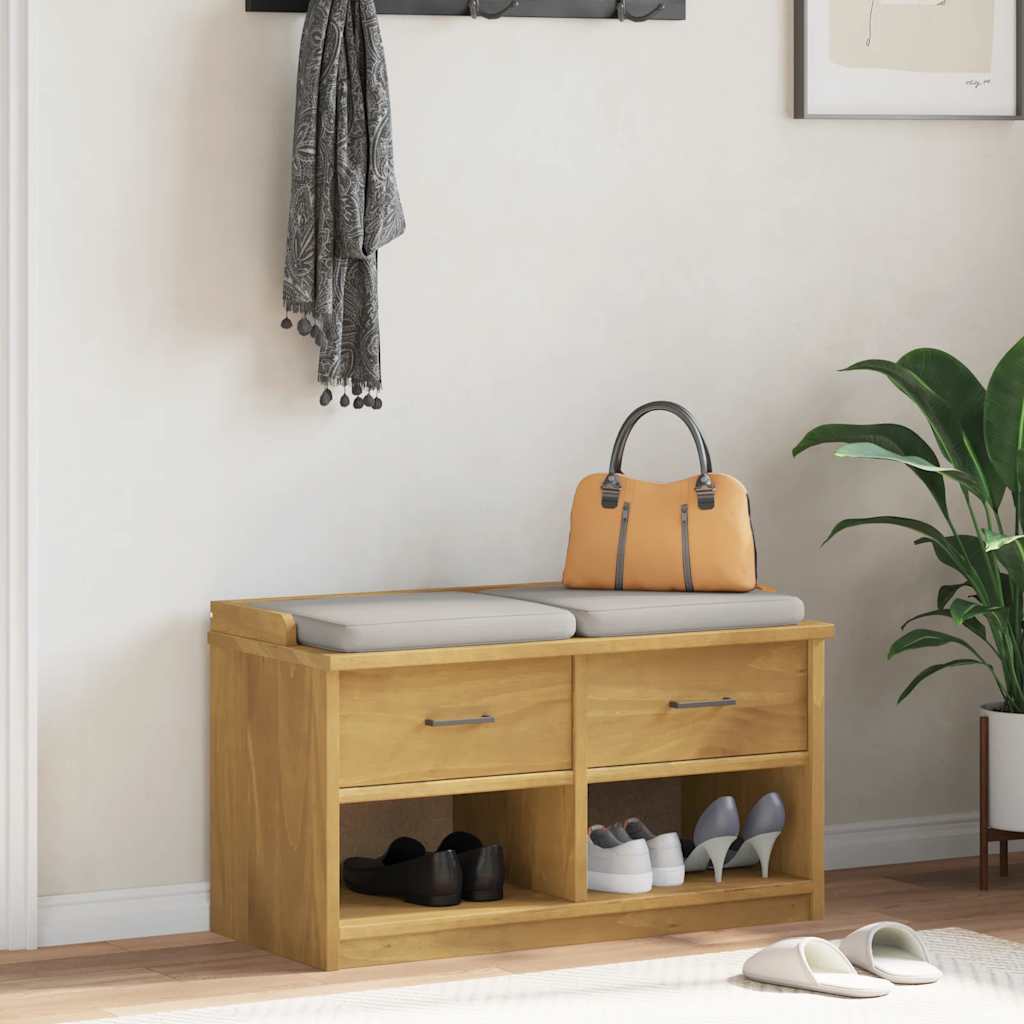 Panca da Corridoio SANDNES 87x40x50 cm Legno Massello di Pino 4010461