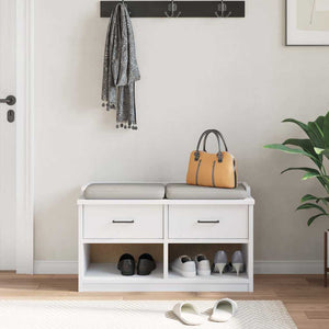 Panca da Corridoio SANDNES Bianca 87x40x50 cm in Legno di Pino