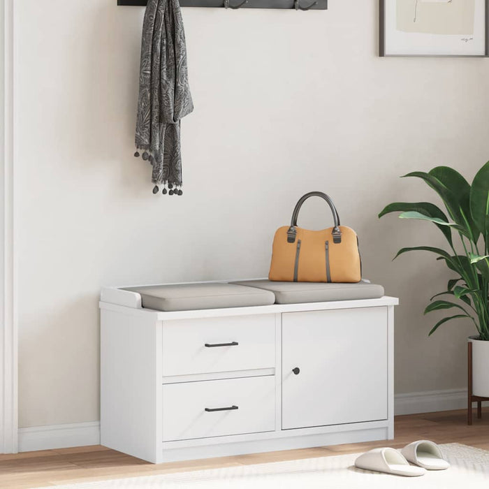 Panca da Corridoio SANDNES Bianca 87x40x50 cm in Legno di Pino 4010465