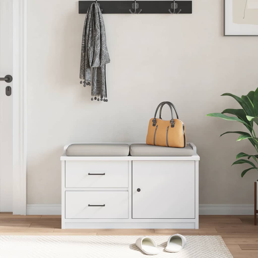 Panca da Corridoio SANDNES Bianca 87x40x50 cm in Legno di Pino 4010465