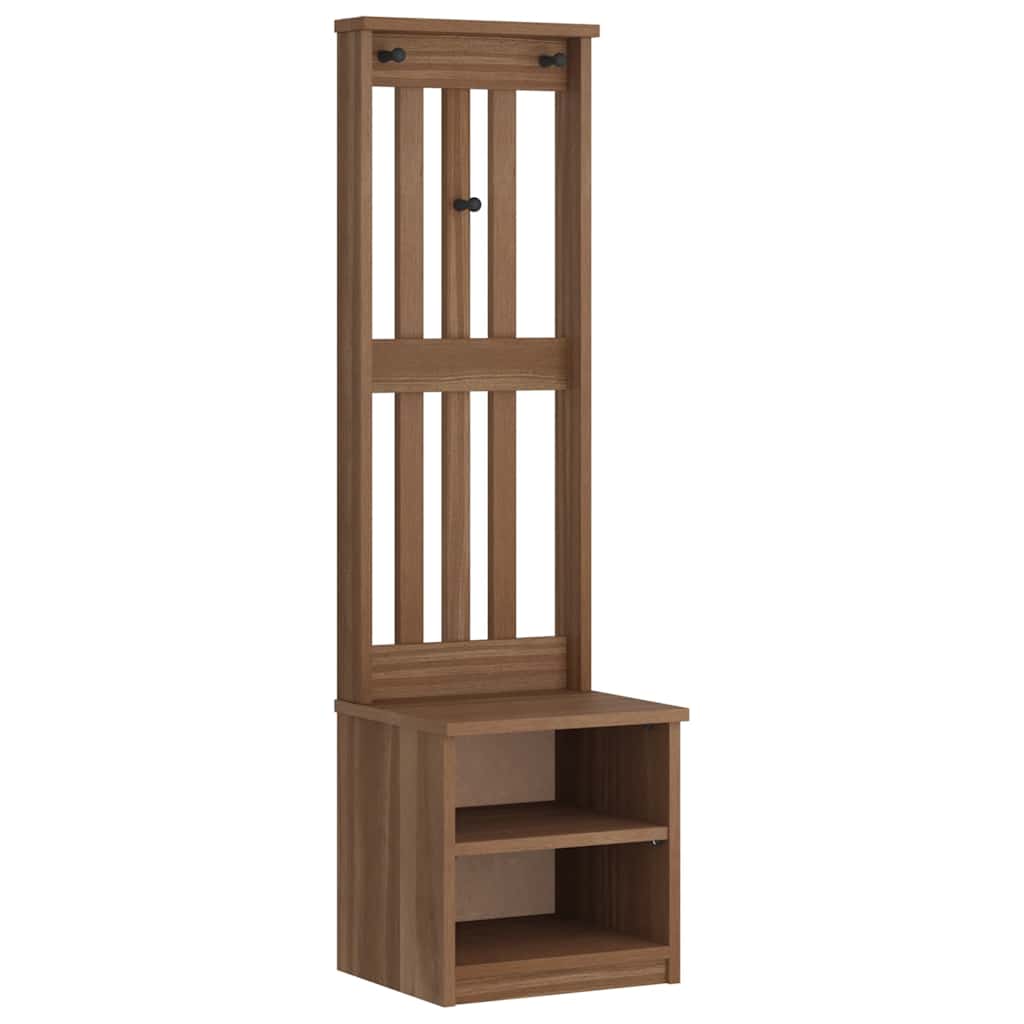 Albero da Ingresso SANDNES 45x40x159,5 cm in Legno di Pino 4010479