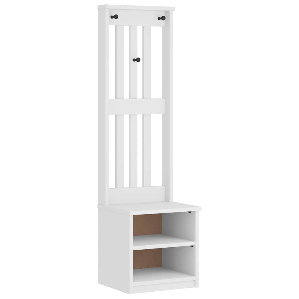 Albero da Ingresso SANDNES Bianco 45x40x159,5 cm Legno di Pino
