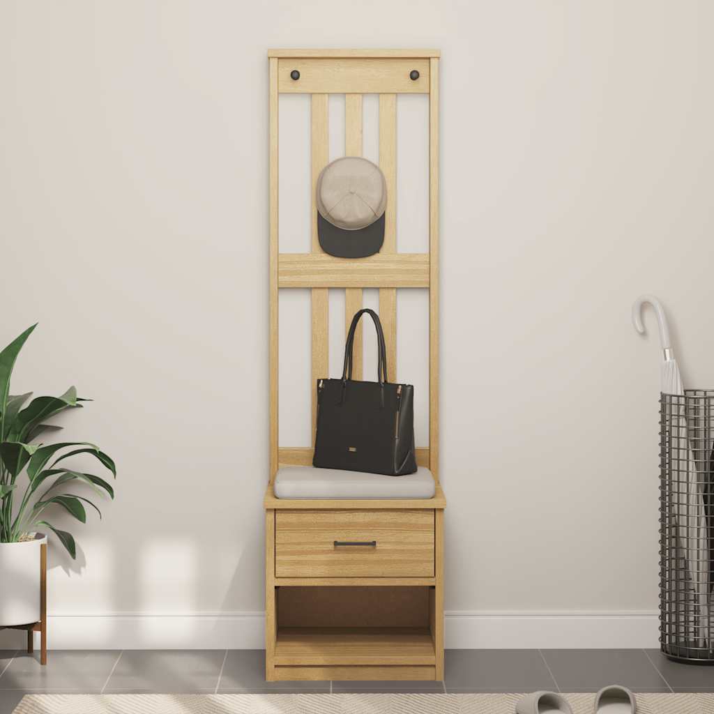 Albero da Ingresso SANDNES 45x40x159,5 cm in Legno di Pino 4010482