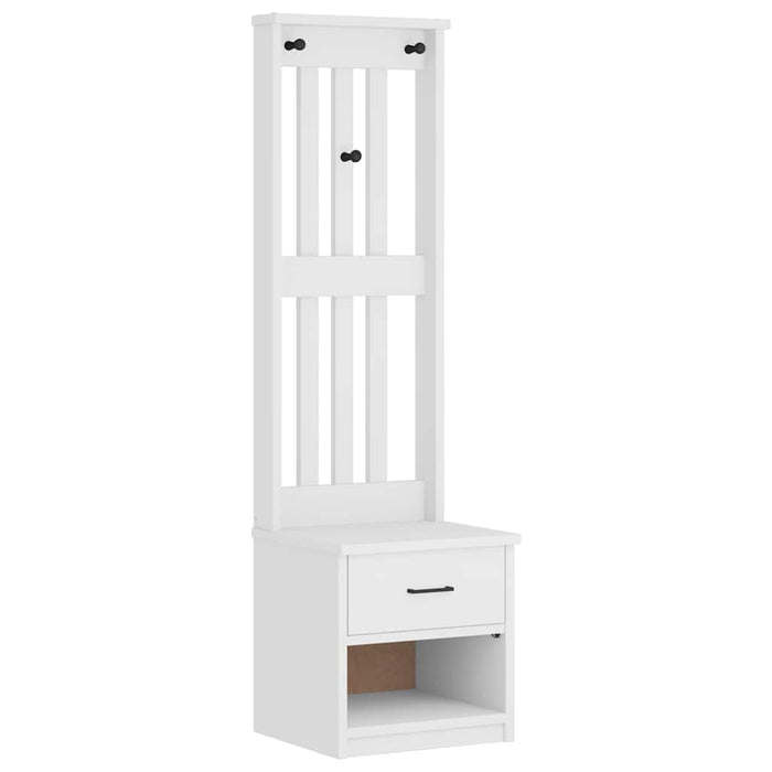 Albero da Ingresso SANDNES Bianco 45x40x159,5 cm Legno di Pino