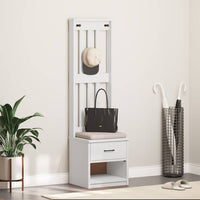 Albero da Ingresso SANDNES Bianco 45x40x159,5 cm Legno di Pino