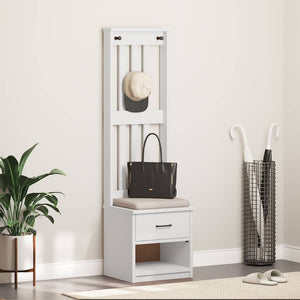 Albero da Ingresso SANDNES Bianco 45x40x159,5 cm Legno di Pino