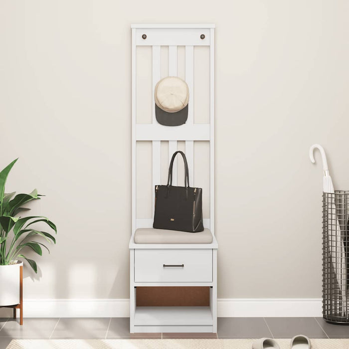 Albero da Ingresso SANDNES Bianco 45x40x159,5 cm Legno di Pino