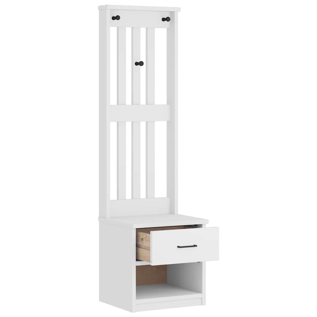 Albero da Ingresso SANDNES Bianco 45x40x159,5 cm Legno di Pino