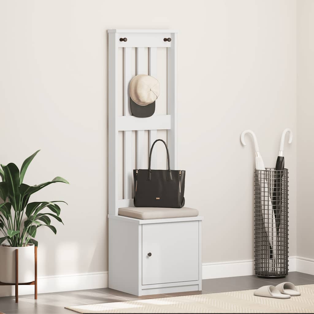 vidaXL Albero da Ingresso SANDNES Bianco 45x40x159,5 cm Legno di Pino