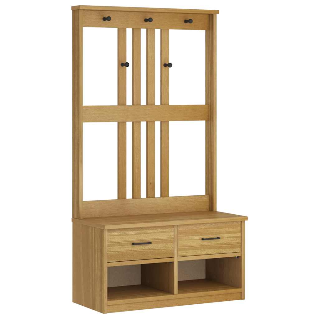 Albero da Ingresso SANDNES 87x40x159,5 cm in Legno di Pino 4010491