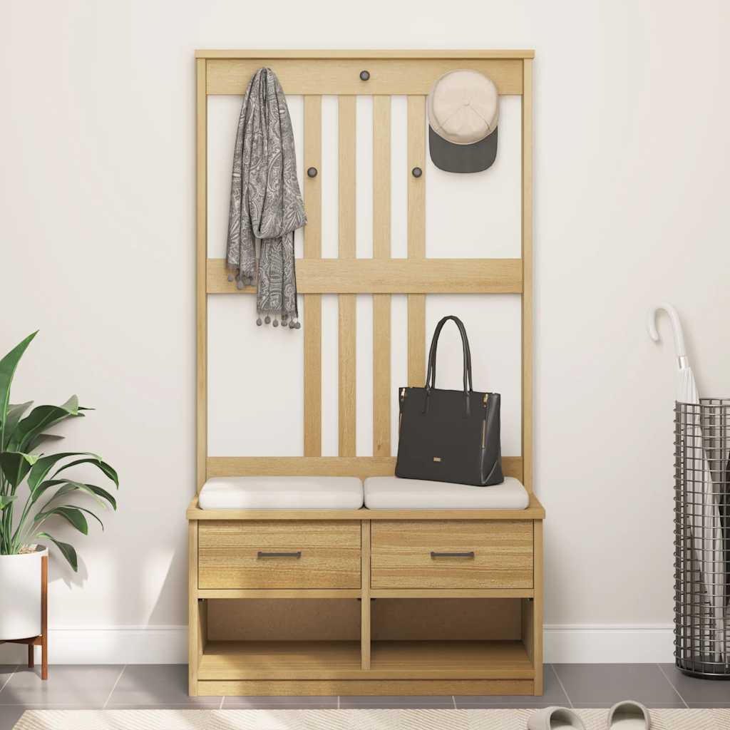 Albero da Ingresso SANDNES 87x40x159,5 cm in Legno di Pino 4010491